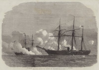 The Fight between the Alabama and the Kearsarge by Edwin Weedon